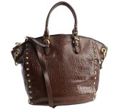 Thumbnail for your product : Oryany coffee croc embossed leather 'Mila' convertible tote