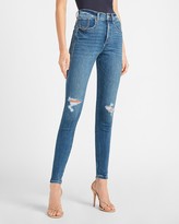 dark denim ripped jeans womens
