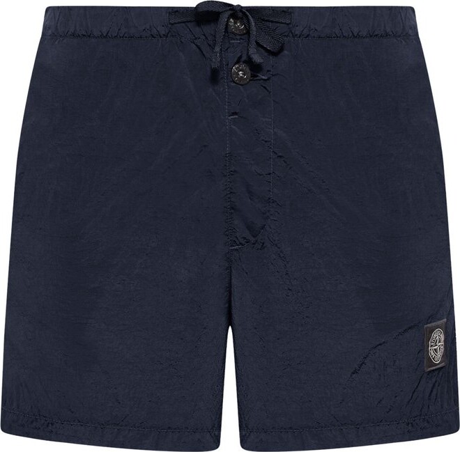 Stone Island Logo Patch Drawstring Swim Shorts
