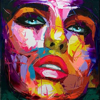 Hand Painted Cool Face Palette knife Heavy texture Abstract Painting ...