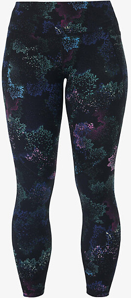 Sweaty Betty Womens Black Canopy Print Power Canopy-Print Workout Stretch-Woven Leggings Xxs