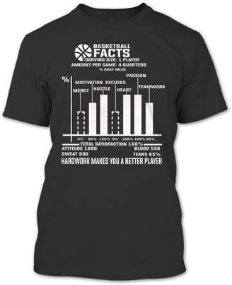 OMGSHIRTS Basketball Facts Hardwork Makes You A Better Player T Shirt, Basketball T Shirt, Basketball Player Shirt Unisex (M,Black)