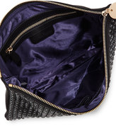 Thumbnail for your product : Neiman Marcus Oversized Crystal Faux-Suede Clutch, Black
