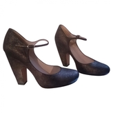 Thumbnail for your product : Pura Lopez Metallic Leather Heels