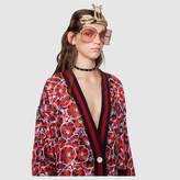 Thumbnail for your product : Gucci Poppy garden print cardigan