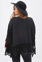 Thumbnail for your product : Forever 21 FOREVER 21+ Plus Size Lace-Trimmed Chiffon Kimono