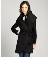 Thumbnail for your product : T Tahari black wool blend 'Marla' wide shawl belted coat