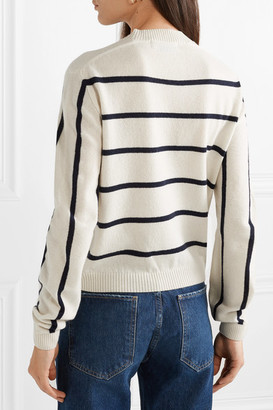 MiH Jeans Ashton Striped Cashmere Sweater - Cream