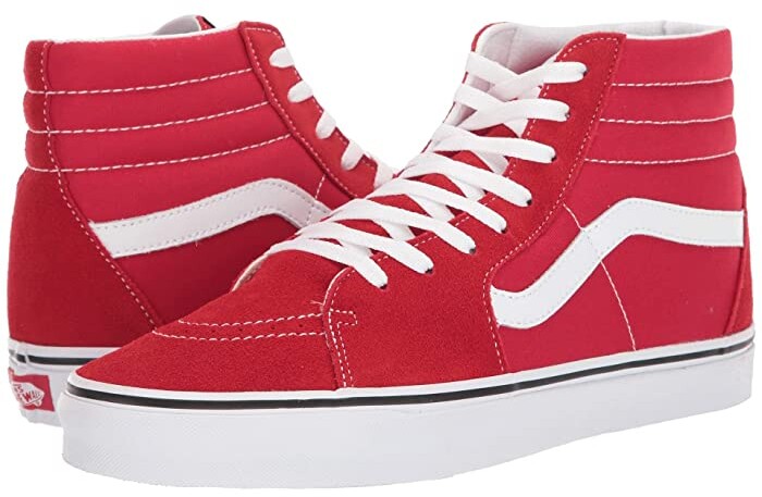 all red high top vans
