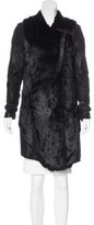 Thumbnail for your product : Helmut Lang Fur-Trimmed Leather Coat