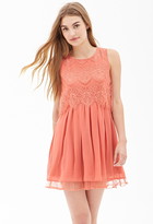 Thumbnail for your product : Forever 21 Eyelash Lace Pleated Dress