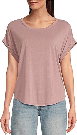 Lucky Brand Scoop Neck Short Sleeve Slouchy Round Hem T-Shirt