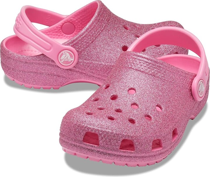 Crocs Classic Glitter Clog (Little Kid/Big Kid) (Pink Lemonade) Kid's Shoes  - ShopStyle