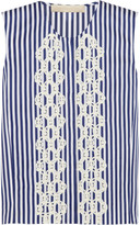 Thumbnail for your product : Vanessa Bruno Anina embroidered striped cotton-poplin top