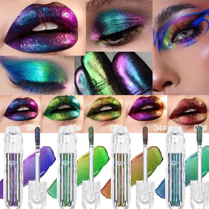 NONE Chameleon Liquid Eyeshadow Pearl Monochrome Metal Lipgloss Shimmer Pigment Glitter Eyeshadow Lipstick Shine Diamond Eye Makeup