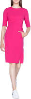 Thumbnail for your product : Akris Half-Sleeve Double-Face Wool Pencil Dress with Zip Pockets