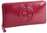 Thumbnail for your product : Gucci bouganvillea patent leather GG zip continental wallet