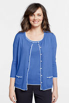 Thumbnail for your product : Lands' End Women's Plus Size 3/4-sleeve Tipped Cardigan