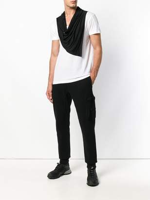 Unconditional double drape neckerchief scarf T-shirt