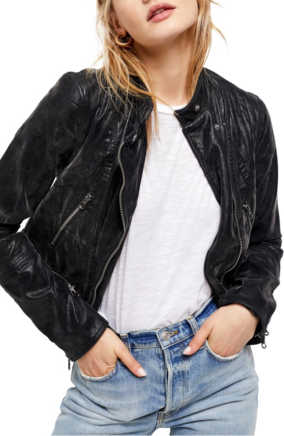 free people denim moto jacket