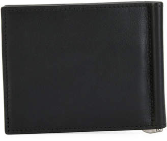 Giorgio Armani Leather Card Case with Money Clip, Black
