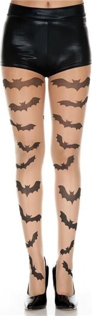 Music Legs Women’s Flying bats print spandex pantyhose.