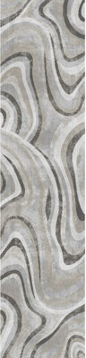 Dakota Fields Cherrel Abstract Machine Woven Polypropylene Area Rug in Gray