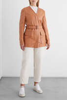 Thumbnail for your product : Iris & Ink Brigitte Belted Leather Jacket