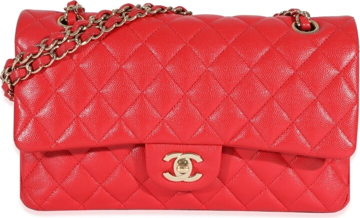 Chanel Double Flap Khaki Leather Shoulder Bag (Pre-Owned)