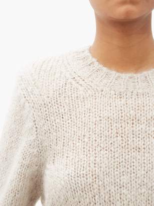 Isabel Marant Idona Padded-shoulder Mohair-blend Sweater - Womens - Light Grey