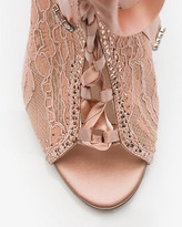 Thumbnail for your product : Le Château Embellished Lace & Satin Peep Toe Bootie