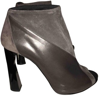 Pierre Hardy grey Leather Ankle Boots