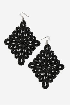 Topshop Crochet Diamond Drop Earrings