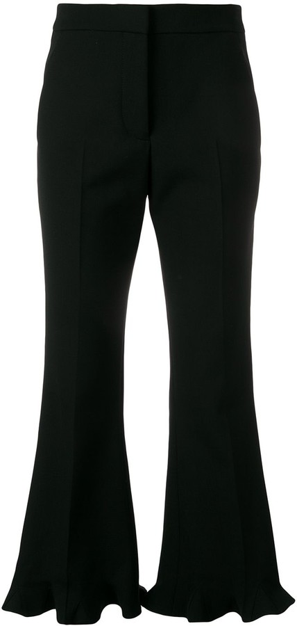 ruffle flare trousers