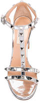 Thumbnail for your product : Valentino Rockstud Strap Heels in Silver | FWRD
