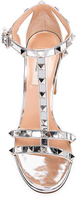 Valentino Rockstud Strap Heels in Silver | FWRD