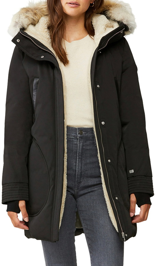 genuine fur trim coat