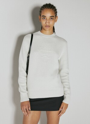 Crew necks Prada - Damier black and white intarsia wool sweater -  UMA8091CIOXCQ