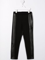 Thumbnail for your product : Pinko Kids Embroidered Logo Panelled Leggings