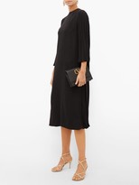 Thumbnail for your product : Valentino Back-pleated Crepe Midi Dress - Black