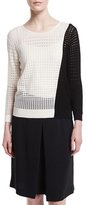 Thumbnail for your product : Magaschoni Colorblock Open-Weave Sweater, Black/White