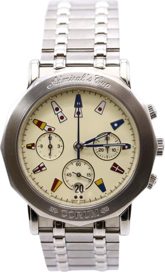Corum Admirals Cup Stainless Steel Cream Dial Chronograph 39mm Automatic Watch
