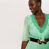 Thumbnail for your product : Nissa Silk & Lace Flared Dress