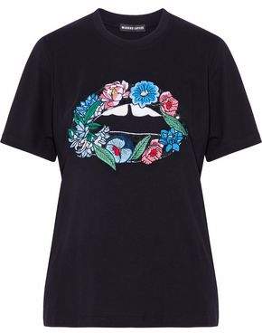 Markus Lupfer Embellished Cotton-Jersey T-Shirt