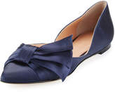 Thumbnail for your product : Sigerson Morrison Simona Pleated Satin d'Orsay Flat