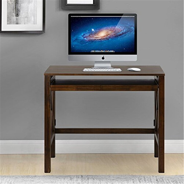 Casual Home Montego Folding Desk With Pull-Out-Color:Warm Brown