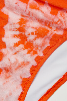 Zimmermann Lulu Crocheted Cotton And Tie-dyed Triangle Bikini - Orange
