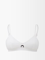 Thumbnail for your product : Marine Serre Crescent Moon-embroidered Jersey Bralette - White