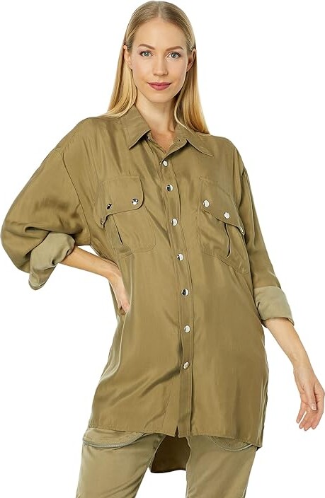 Chain Print Military Style Silk Shirt - Ready-to-Wear 1AA92Y