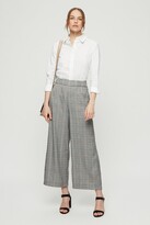 Thumbnail for your product : Dorothy Perkins Women's Check Crop Wide Leg Trousers - light grey - XS